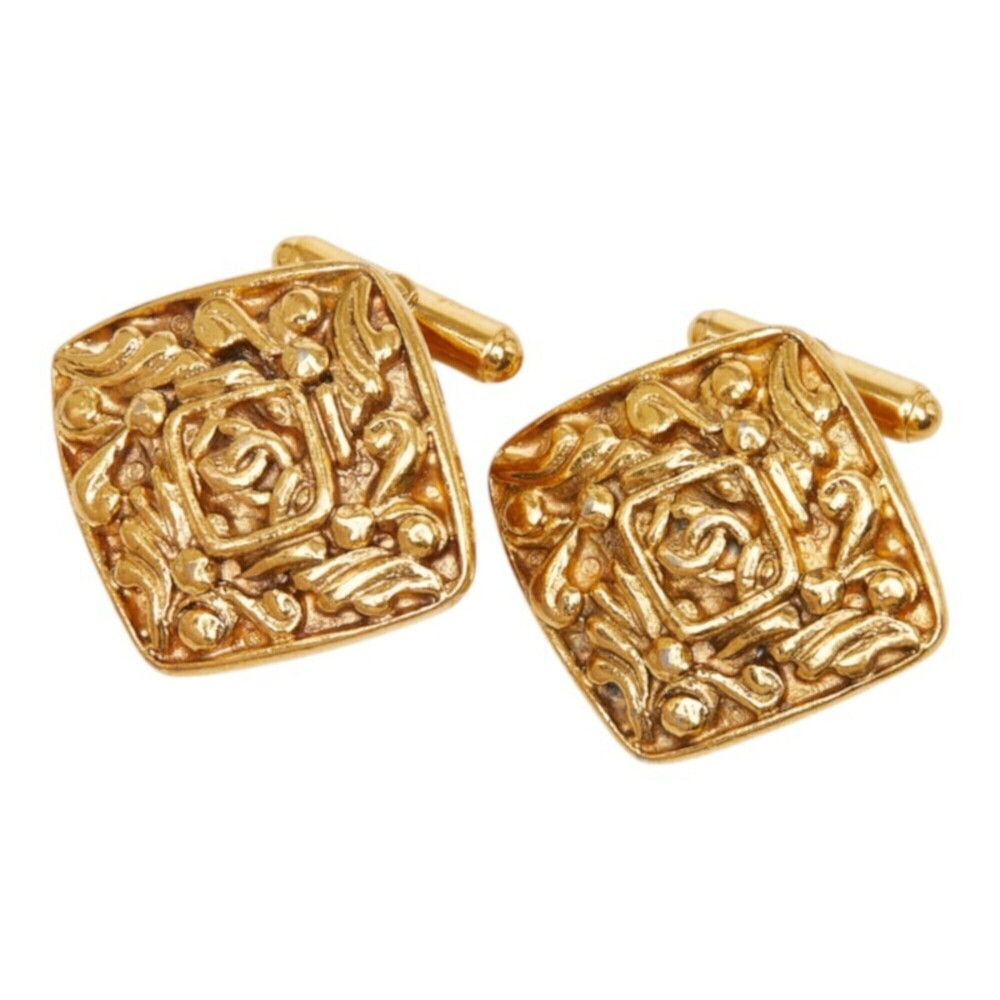 Chanel Coco Mark Cufflinks, Gold Plated, Women's CHANEL